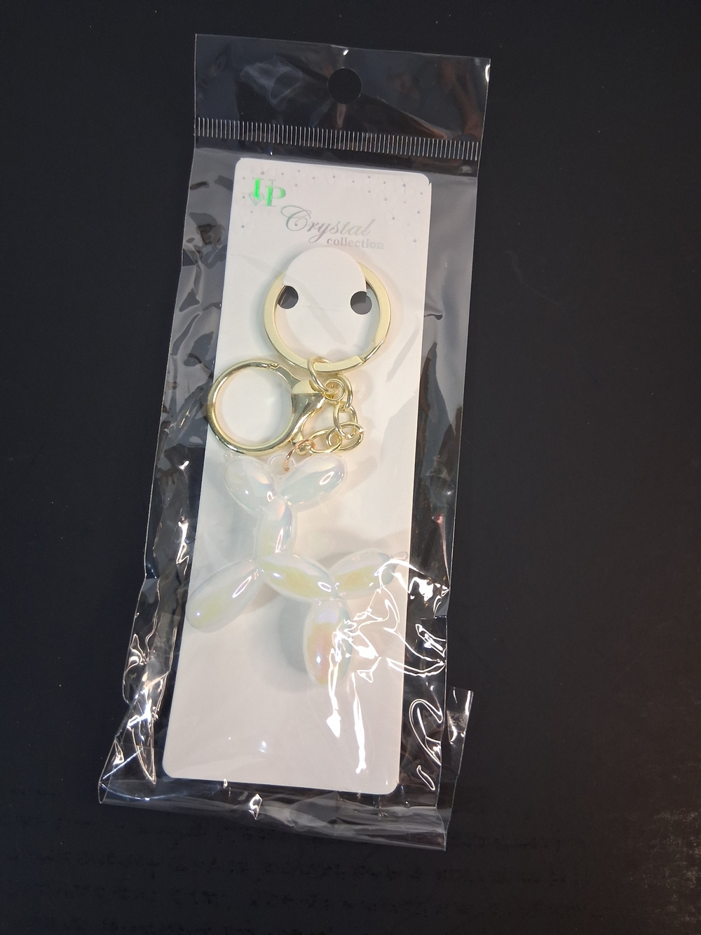 Iridescent White Balloon Dog Charm - Picture 3 of 3